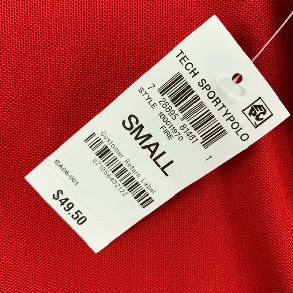 Club Room Mens Performance Stripe Short Sleeve Polo Shirt Red S - Picture 2 of 5